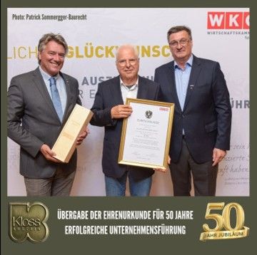 50 Jahre Erfolg - Übergabe der Ehernurkunde